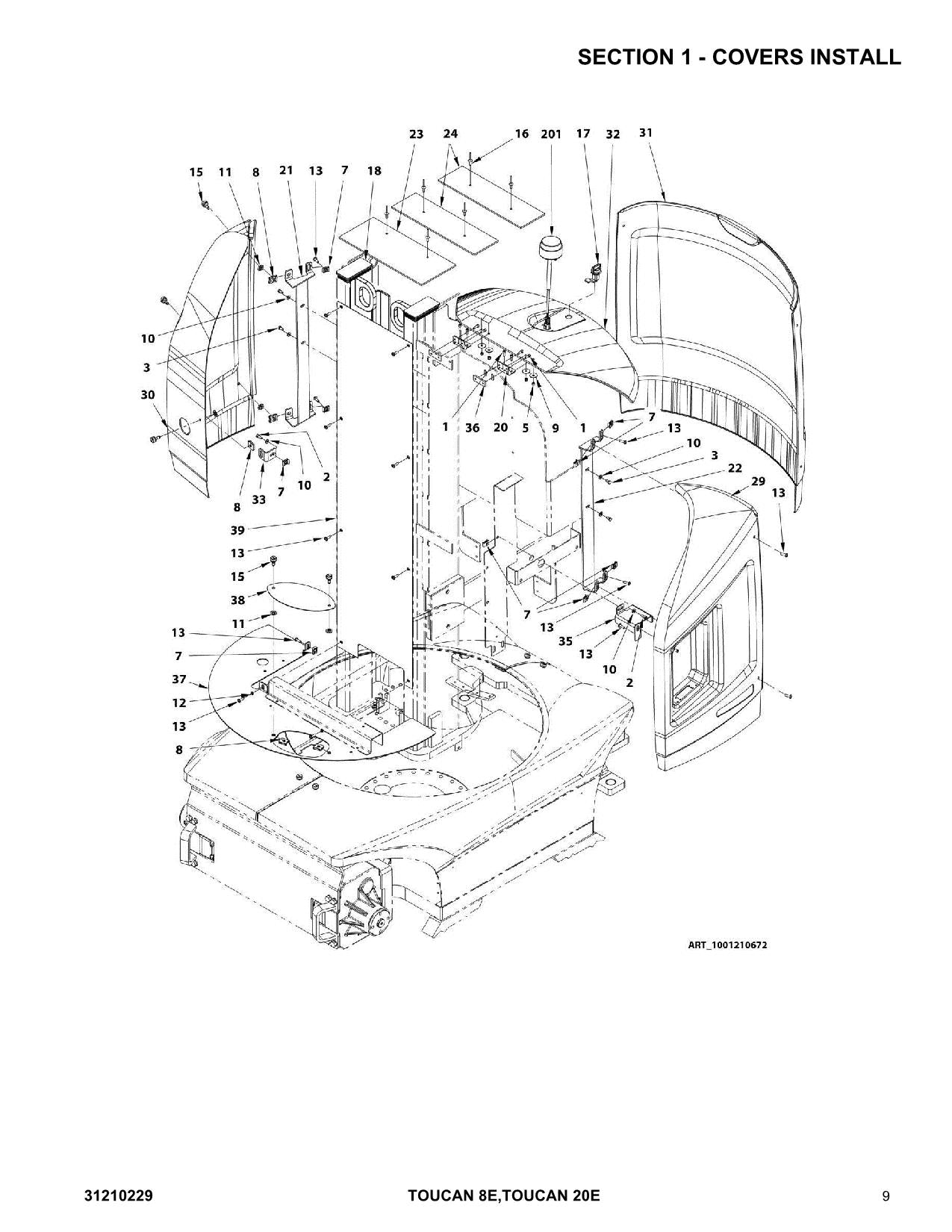 TOUCAN 20E 8E Vertical Lift Parts Catalog Manual 31210229 Multi language