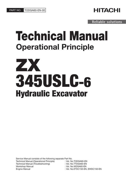 Hitachi ZX345USLC-6 Excavator Operational Principle Service manual