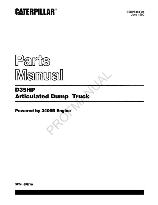 Caterpillar Cat D35HP Articulated Dump Truck Parts Catalog Manual