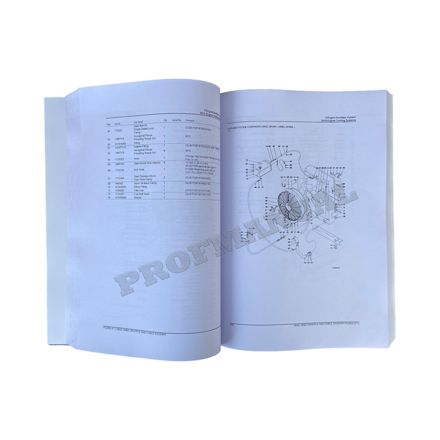 JOHN DEERE 660D 848G SKIDDER PARTS CATALOG MANUAL