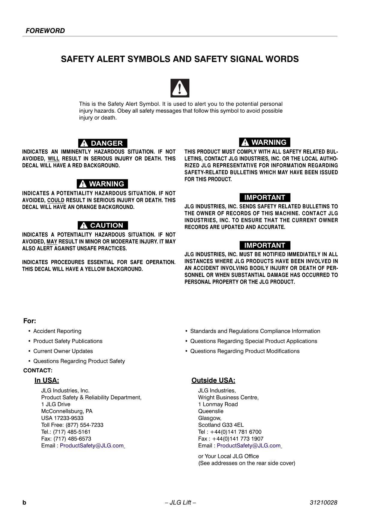 TOUCAN 1210 1310 Vertical Lift Maintenance Operation Operators Manual