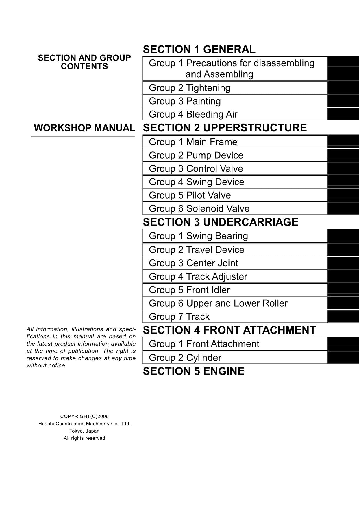 Hitachi ZX8-2 ZX10U-2 Excavator Workshop Service Repair manual