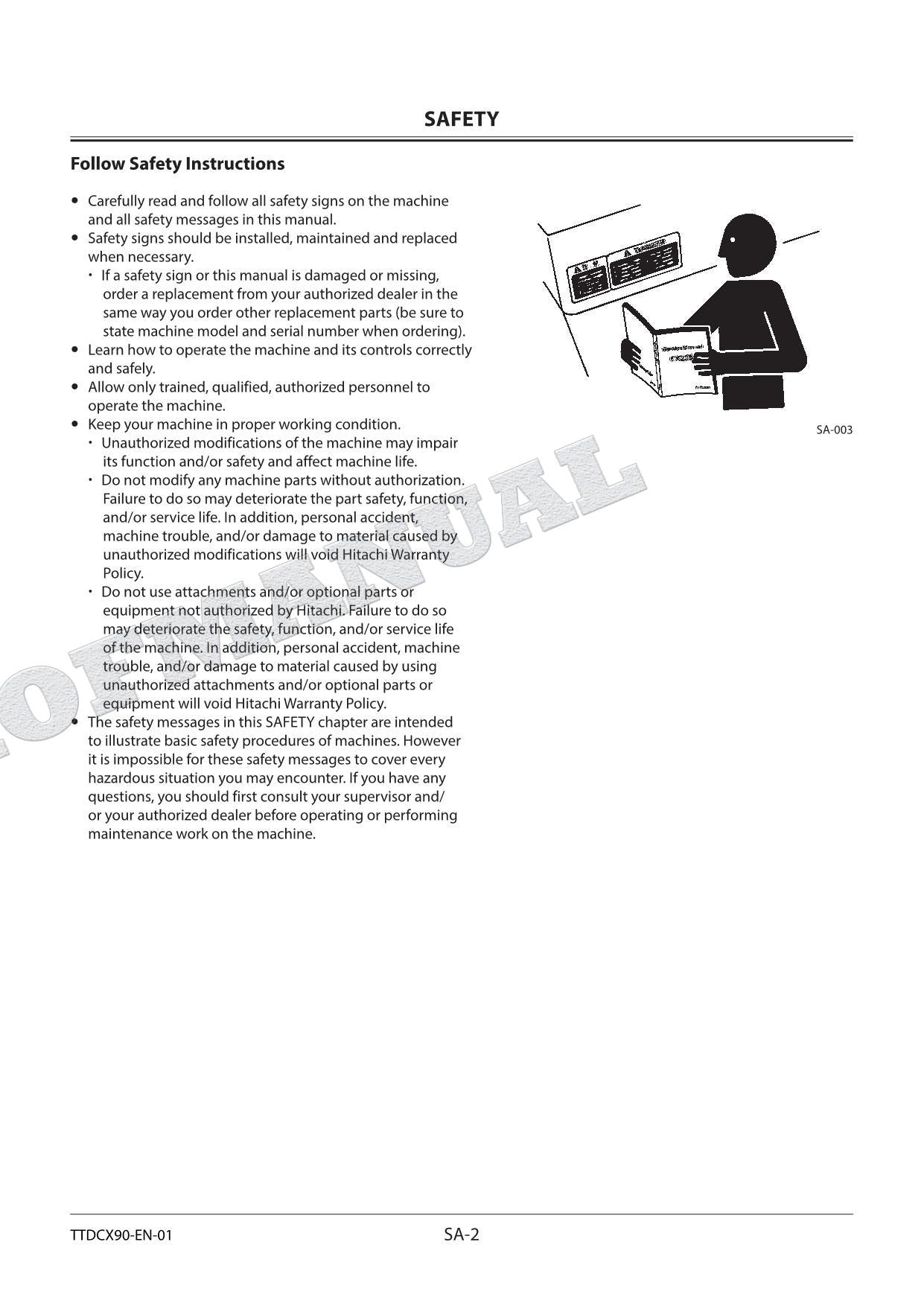 HITACHI ZX210LCK-5A ZX210LCN-5A Excavator Service Manual Troubleshooting