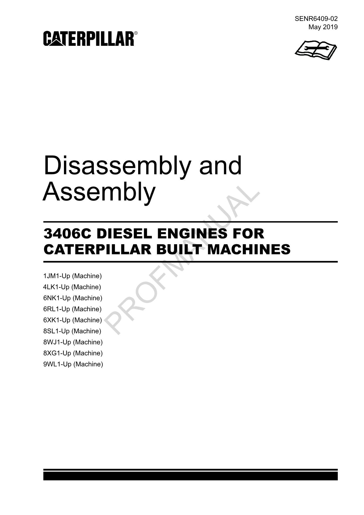 Manuel de démontage et d'assemblage du moteur du groupe électrogène Caterpillar Cat 3406C