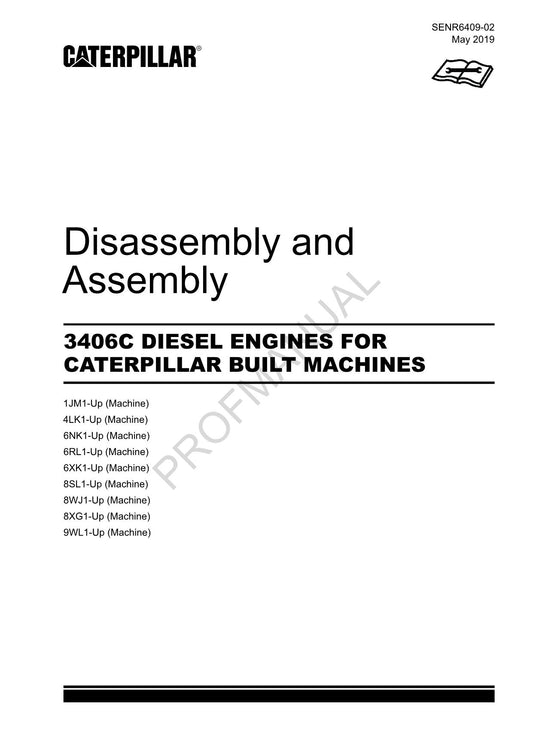 Caterpillar Cat 3406C GENERATOR SET ENGINE Demontage- und Montagehandbuch