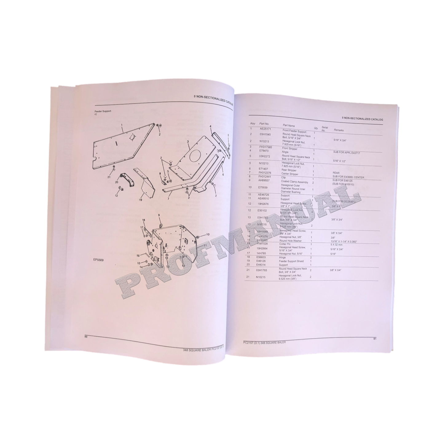 JOHN DEERE 348 SERIES BALER PARTS CATALOG MANUAL