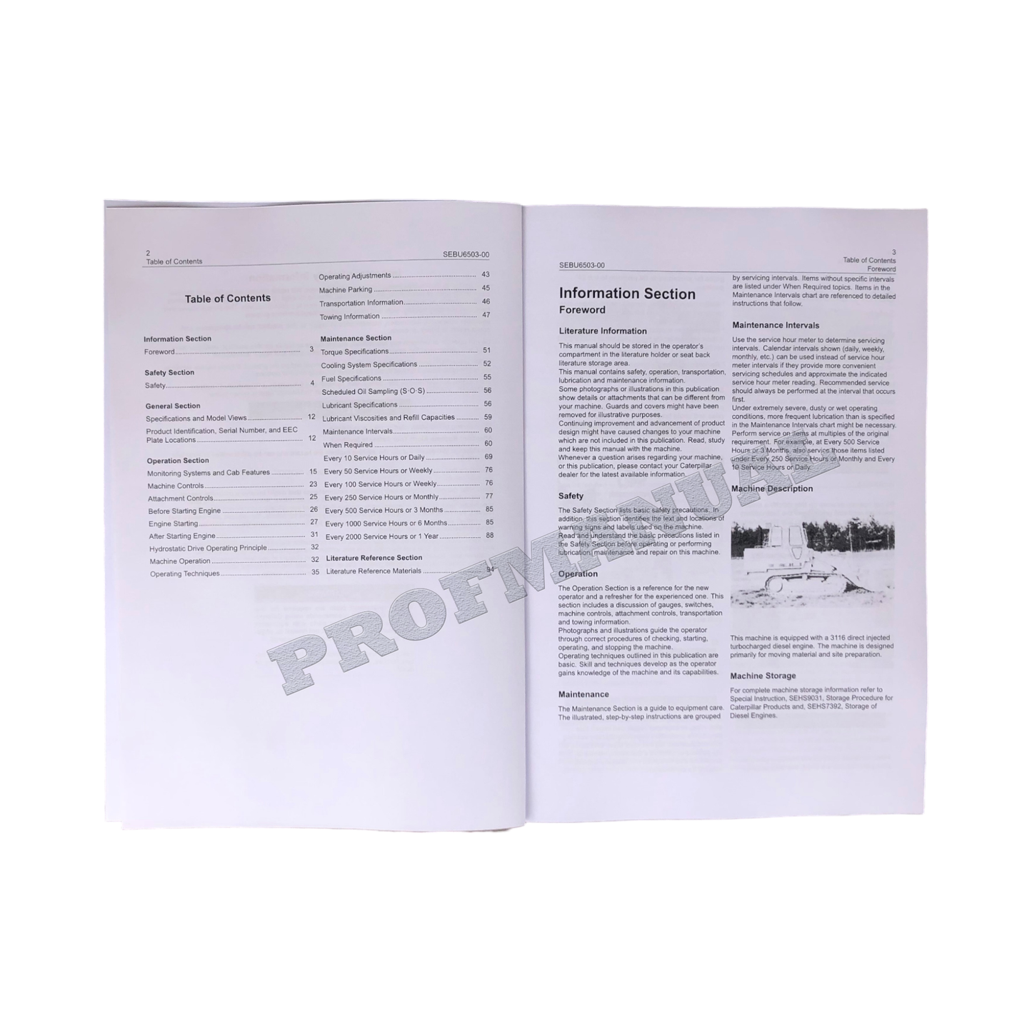 Caterpillar 953B Track Type Loader Operators Maintenance Manual