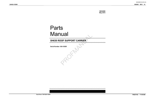 Caterpillar Cat SH630 Underground Longwall Parts Catalog Manual ser 634 1050R