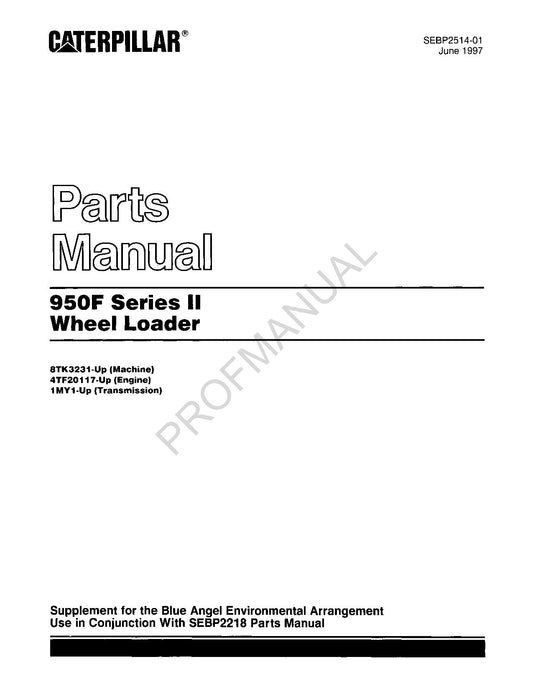 Caterpillar Cat 950F Series II Wheel Loader Parts Catalog Manual SEBP2514