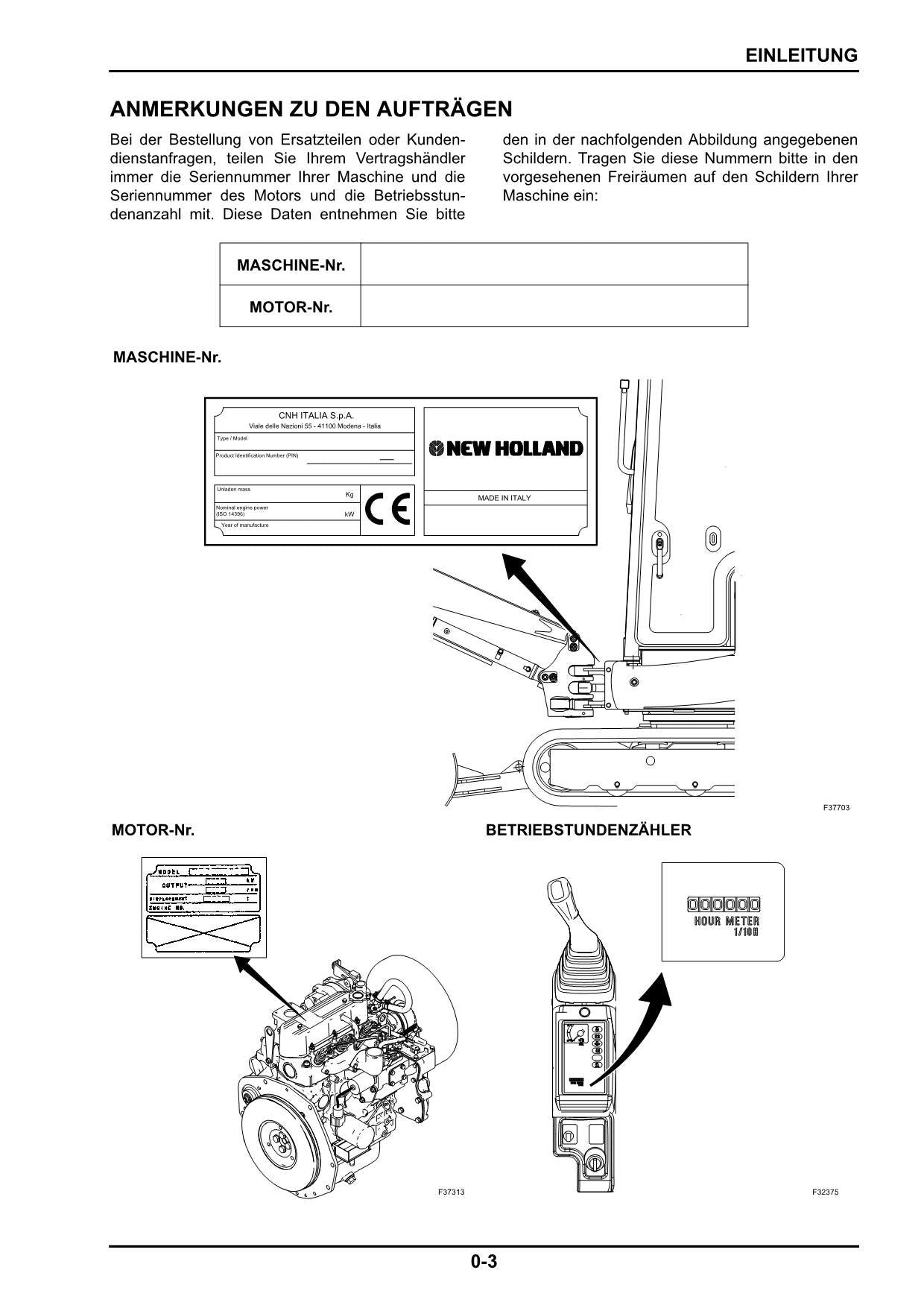 New Holland E16B E18B Bagger Betriebsanleitung 84287033