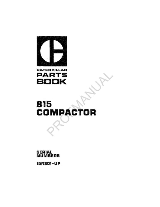 Caterpillar Cat 815 Compactor Parts Catalog Manual UEH0861S