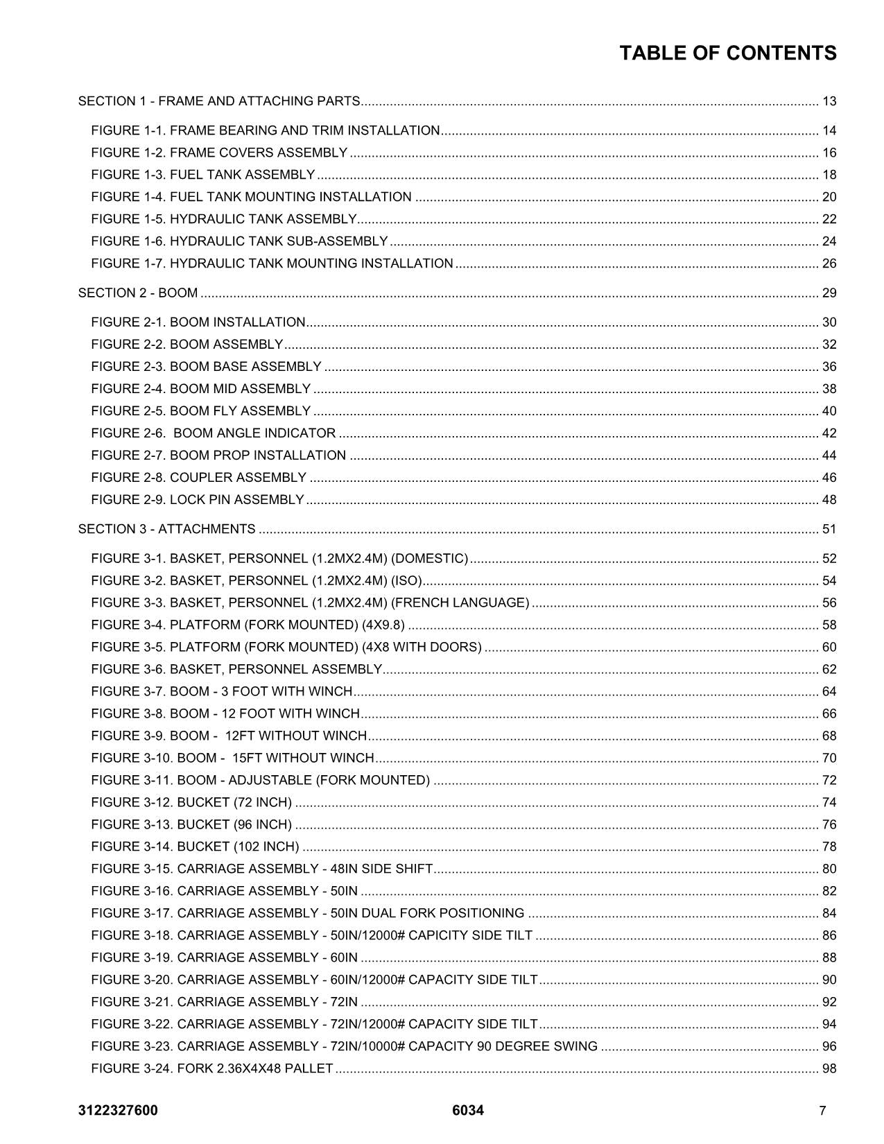 SKYTRAK 6034 Telehandler Parts Catalog Manual