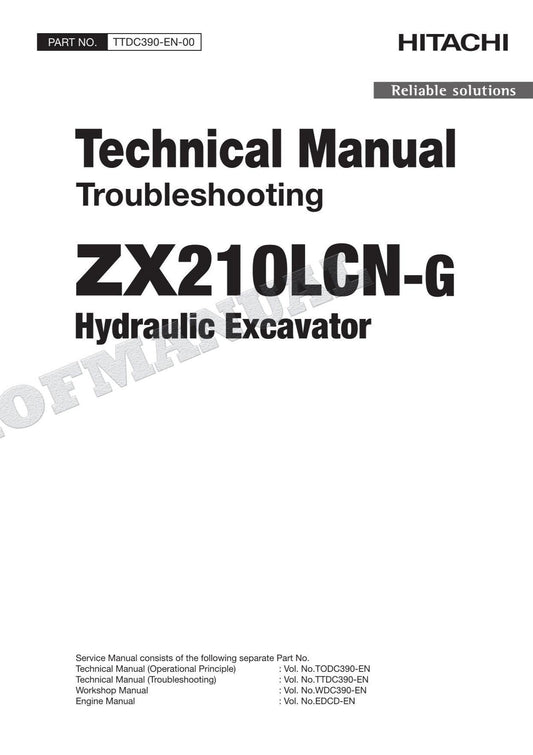 HITACHI ZX210LCN-G Excavator Service Manual Troubleshooting Big Schemes