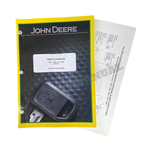 CATALOGUE DE PIÈCES DÉTACHÉES POUR TRACTEUR JOHN DEERE 7600 7700 7800 MANUEL + !BONUS! 