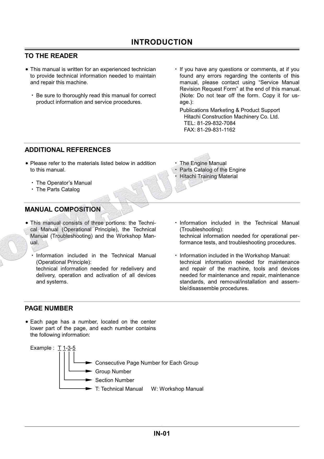 HITACHI ZX225USR-3 ZX240-3 ZX270-3 Excavator Service Workshop manual