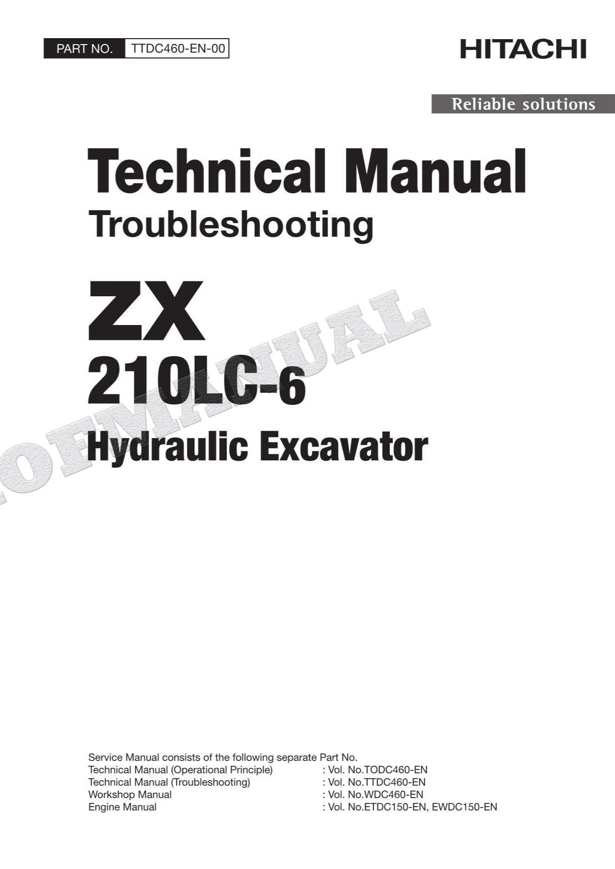 HITACHI ZX210LC-6 Excavator Service Manual Troubleshooting Big Schemes