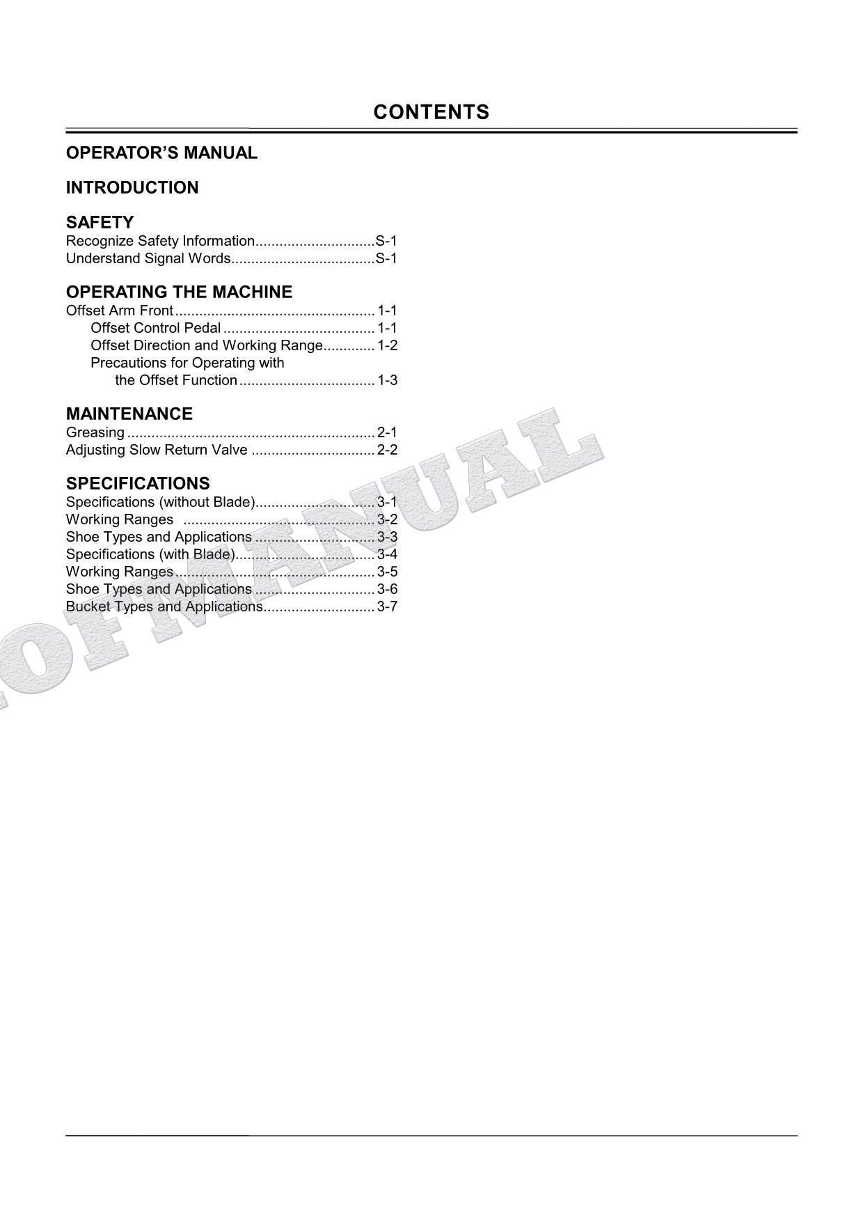 HITACHI ZAXIS ZX135US-3 Offset Front Attachment Excavator Parts Catalog Manual