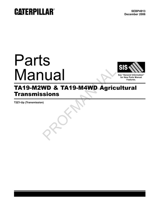 Caterpillar TA19 M2Wd TA19 M4WD Agricultural Transmission Parts Catalog Manual