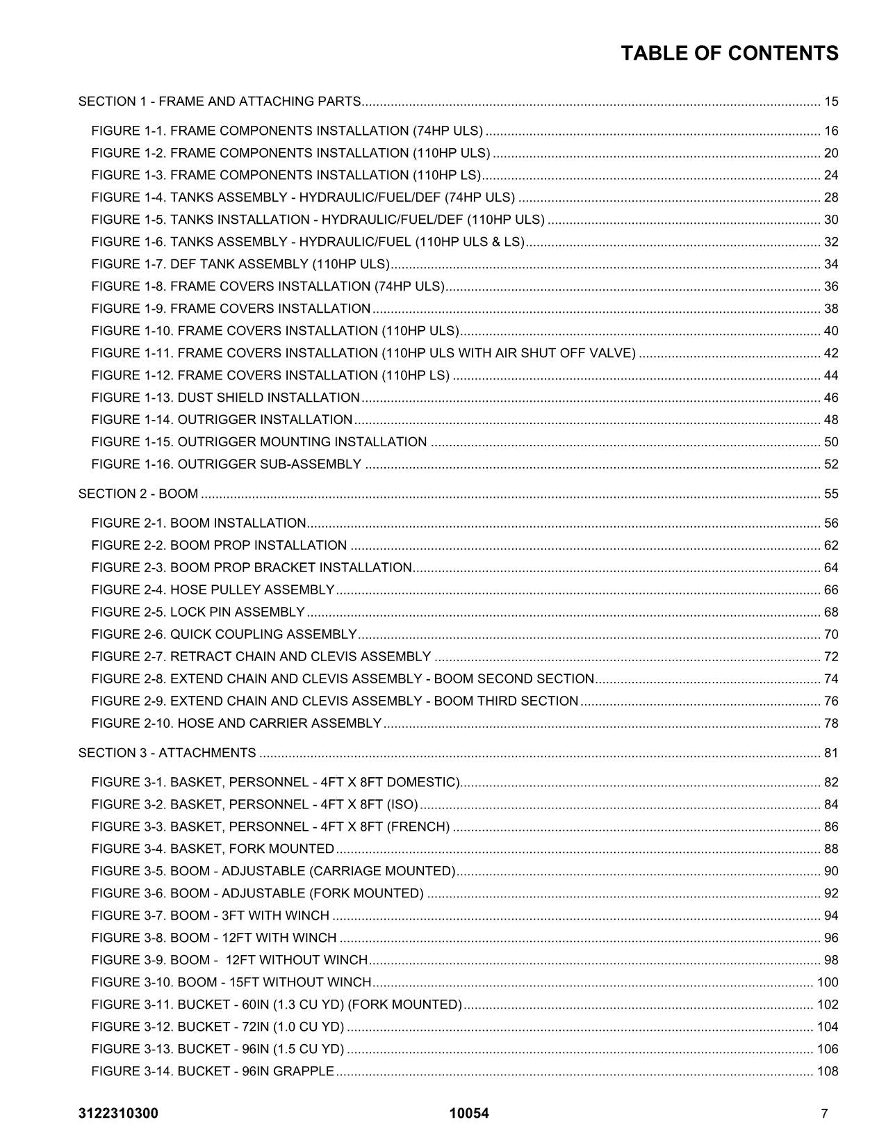 SKYTRAK 10054 Telehandler Parts Catalog Manual