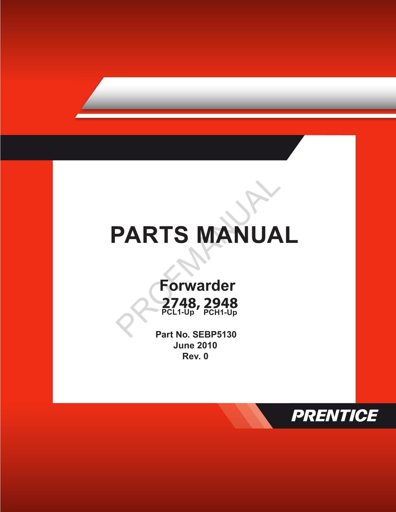 Caterpillar Cat 2748 2948 Prentice Forwarder Parts Catalog Manual