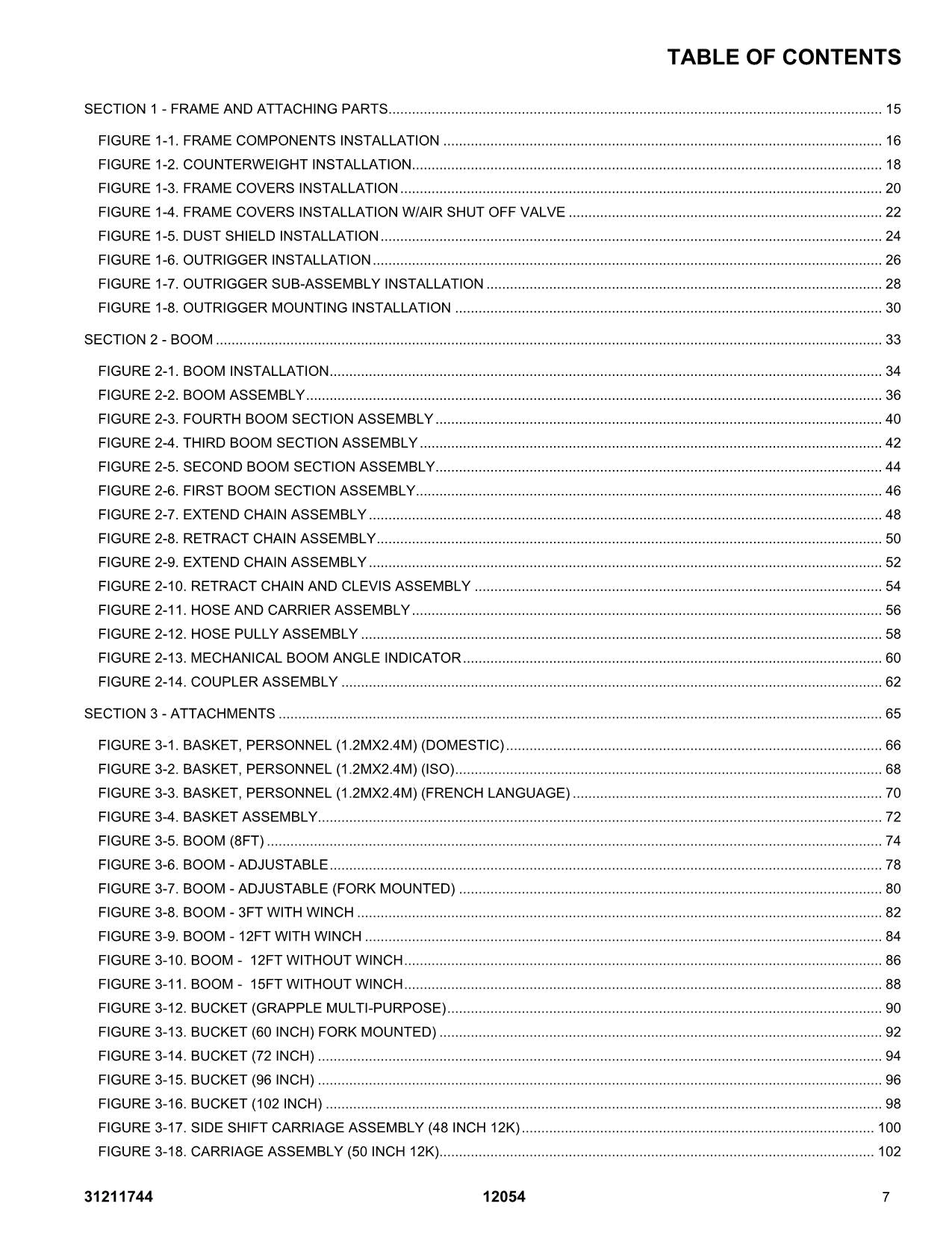 SKYTRAK 12054 Telehandler Parts Catalog Manual 31211744