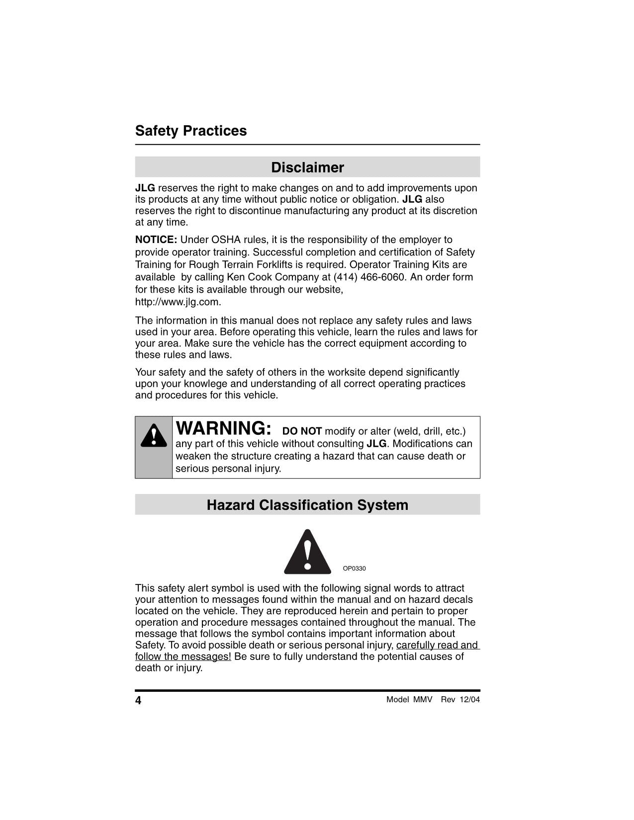 SKYTRAK MMV Telehandler Maintenance Operation Operators Manual 8990439