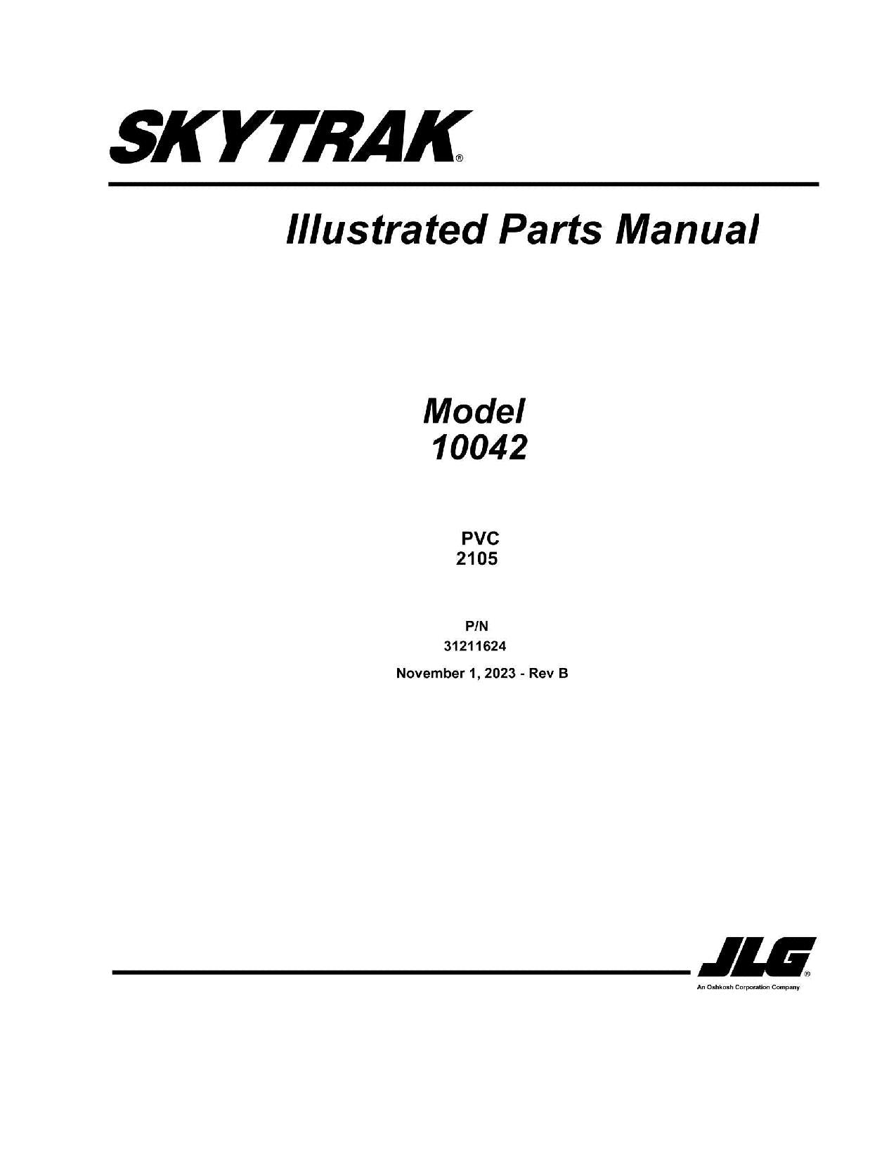 SKYTRAK 10042 Telehandler Parts Catalog Manual 31211624