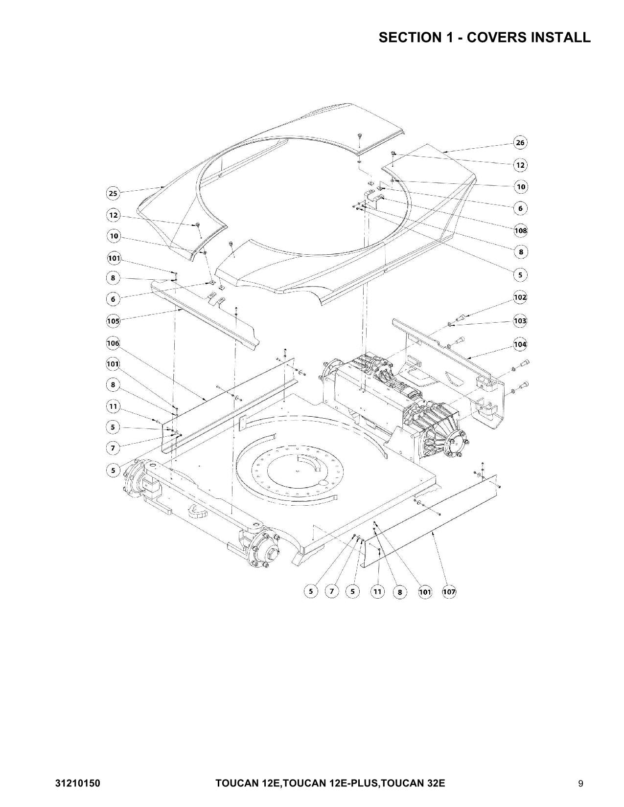 TOUCAN 12E 12E Plus 32E Vertical Lift Parts Catalog Manual 31210150 Multi lang