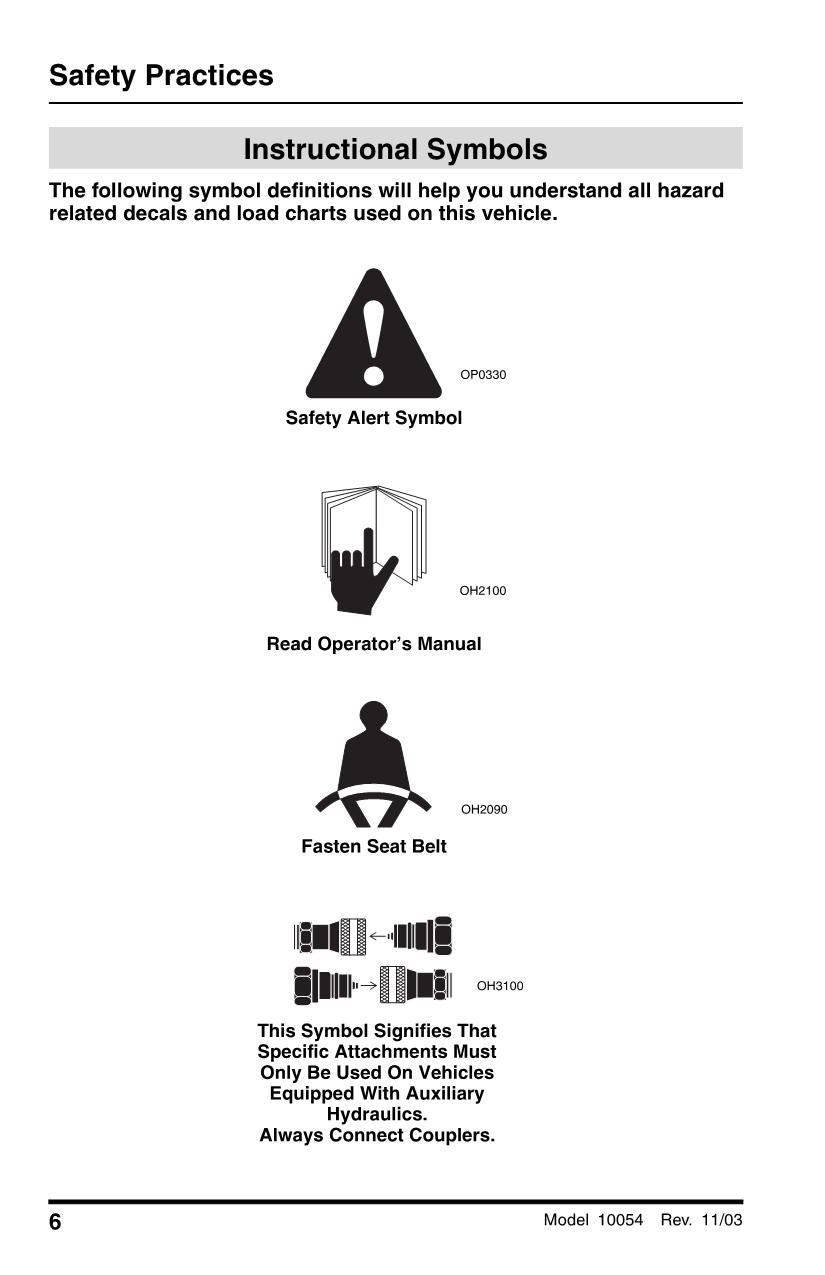 SKYTRAK 10054 Telehandler Maintenance Operation Operators Manual 8990502