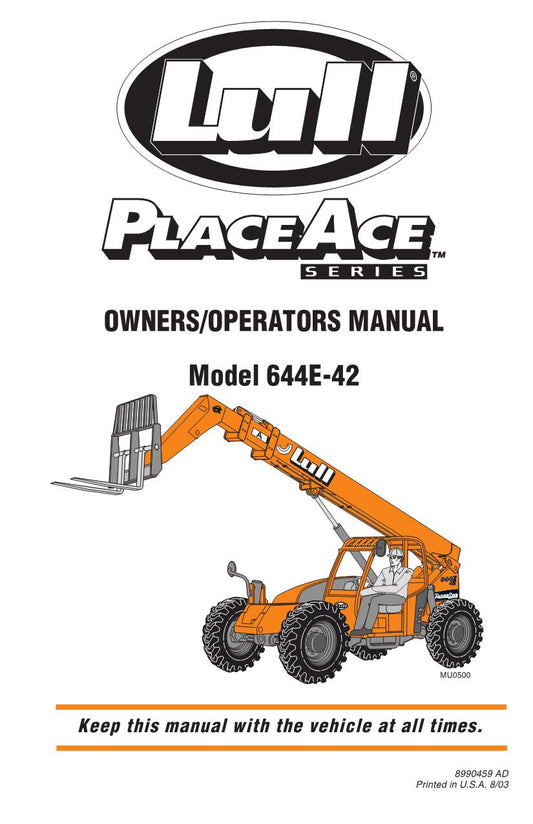 SKYTRAK 644E-38 Telehandler Maintenance Operation Operators Manual