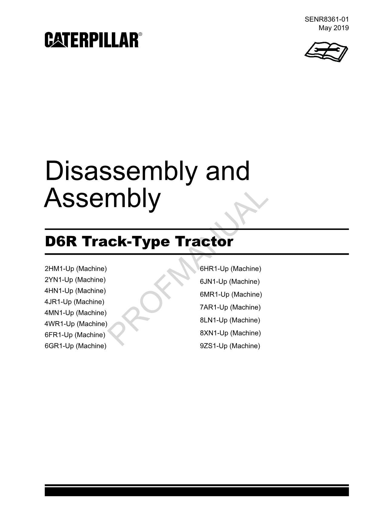 Caterpillar CAT D6R Track Type Tractor Manual Disassembly Assembly