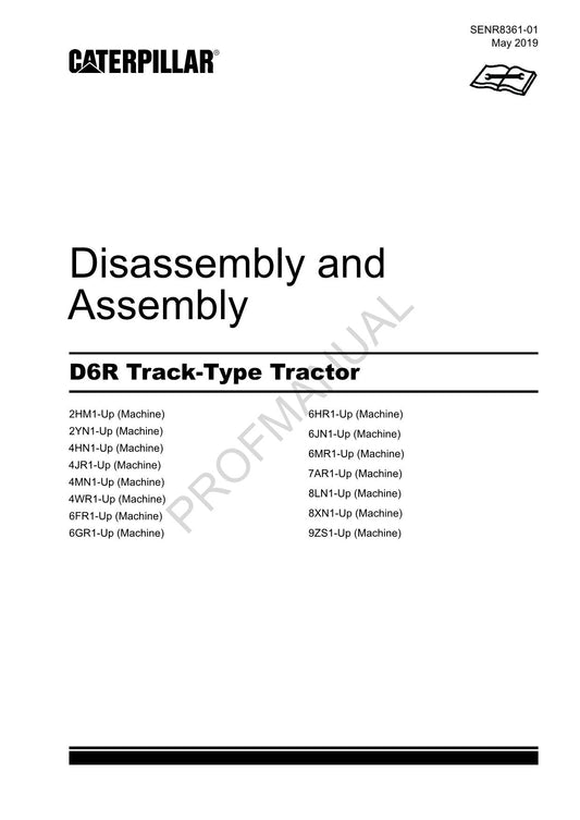 Caterpillar CAT D6R Track Type Tractor Manual Disassembly Assembly