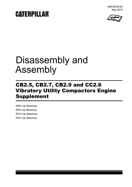 Caterpillar Cat CB2.5 CB2.7 Compactor Engine Suppl Disassem Assem Service Manual