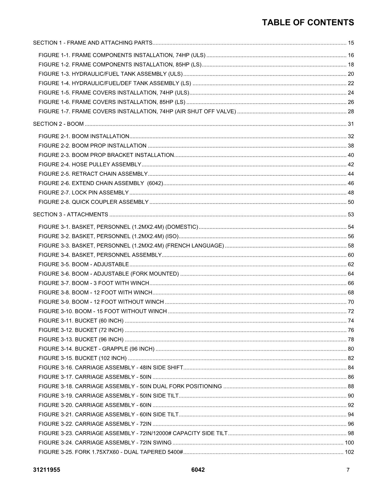 SKYTRAK 6042 Telehandler  Parts Catalog Manual