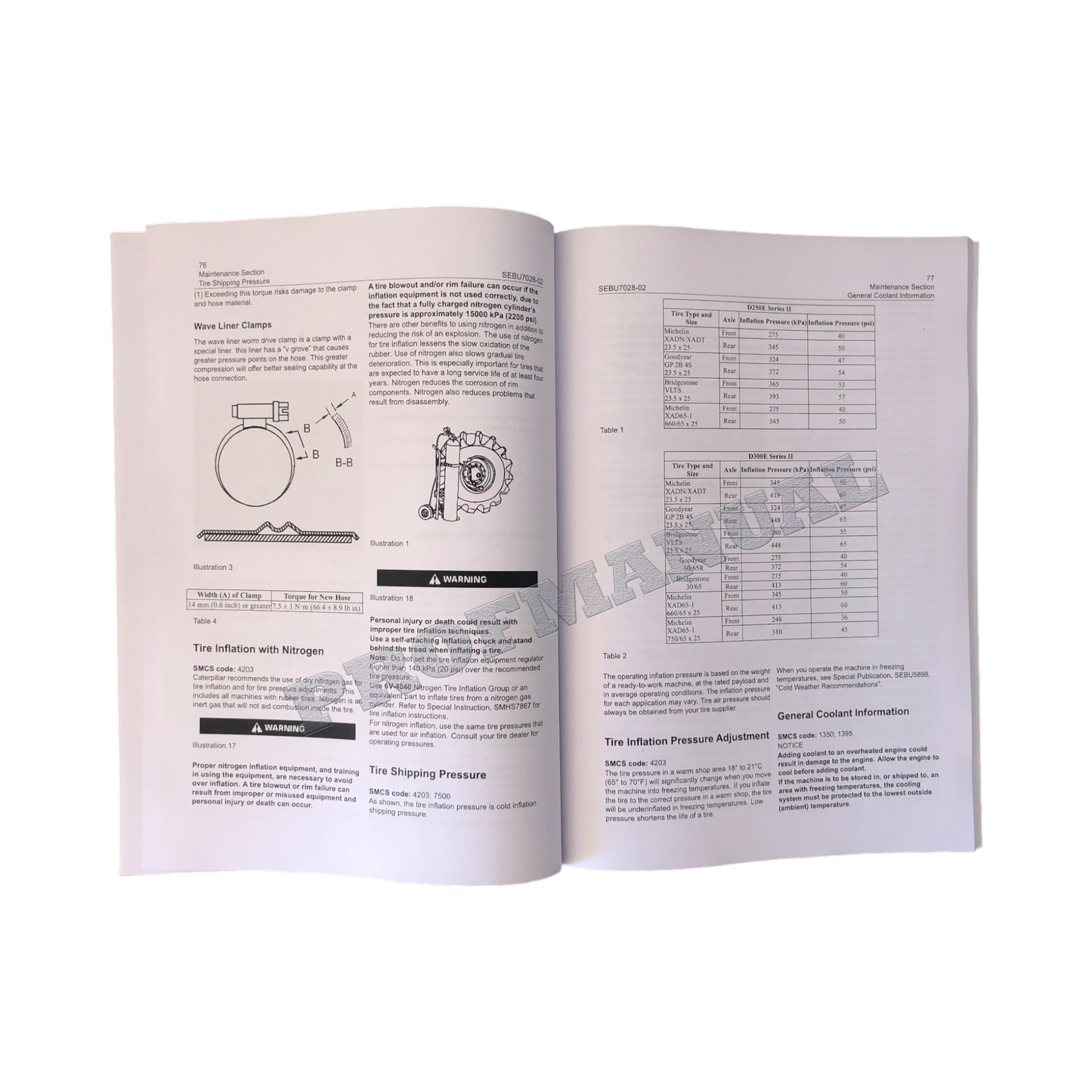 Caterpillar D250E D300E Series II Articulated Truck Operators Manual