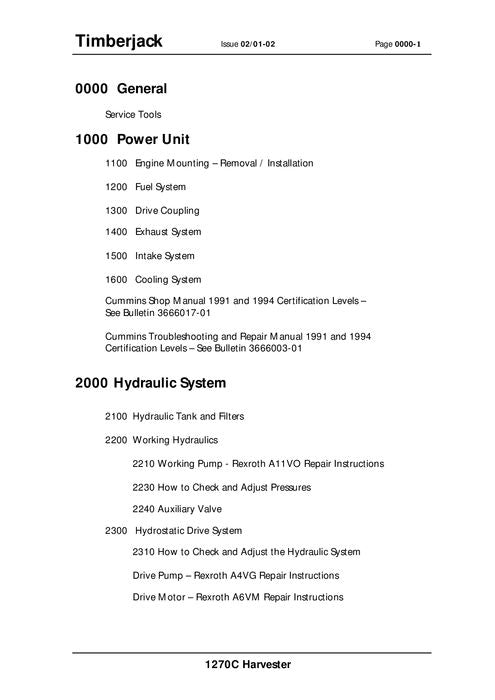 JOHN DEERE 1270C RÄDER-ERNTEMASCHINE SERVICE-REPARATURHANDBUCH sn 01AB2108-