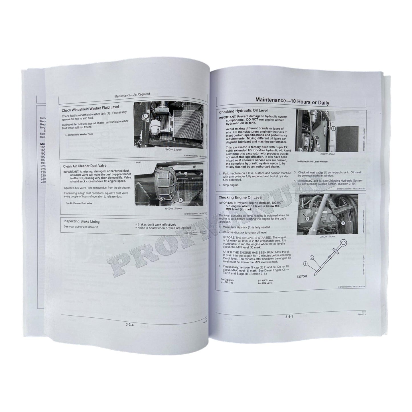 JOHN DEERE 190DW 220DW EXCAVATOR OPERATORS MANUAL