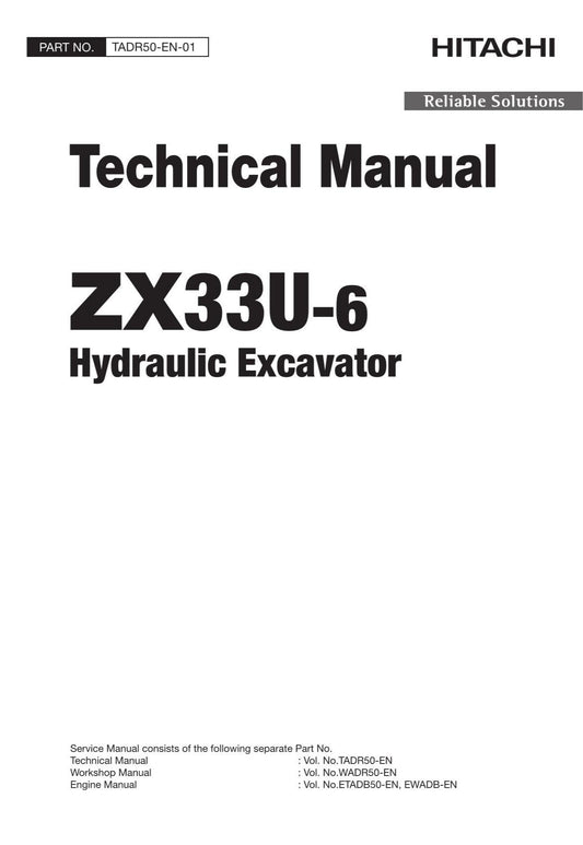 Hitachi ZX33U-6 Excavator Service Manual with Schemes