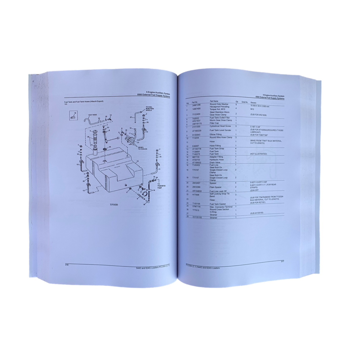 JOHN DEERE 544G 624G 544GTC 544GLL LADER ERSATZTEILKATALOGHANDBUCH