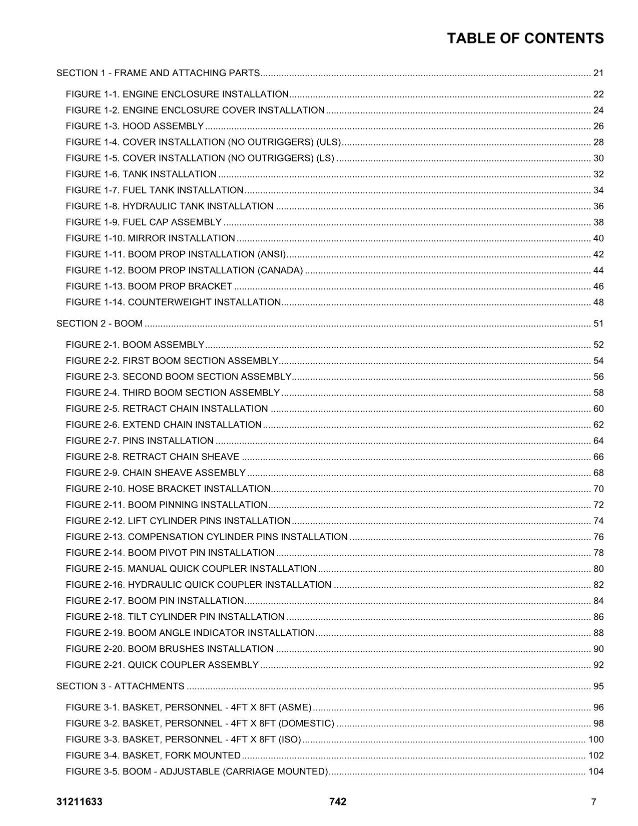 SKYTRAK 742 Telehandler Parts Catalog Manual