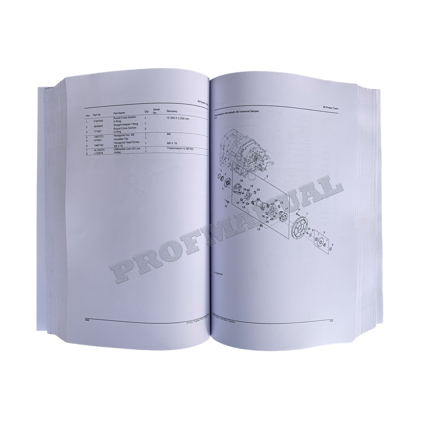 JOHN DEERE 6150J TRAKTOR ERSATZTEILKATALOGHANDBUCH PC13139