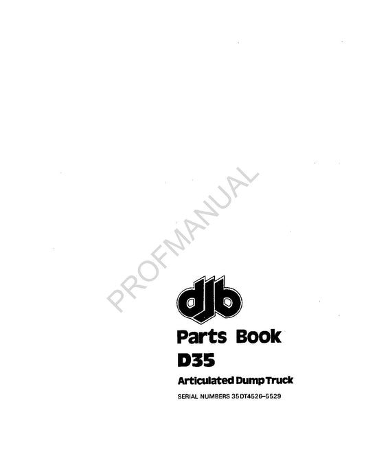 Caterpillar Cat D35 Articulated Dump Truck Parts Catalog Manual