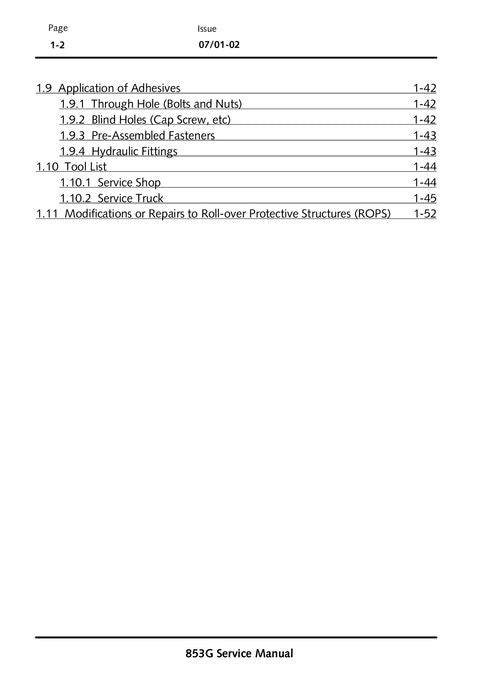 JOHN DEERE 853G TRACKED FELLER BUNCHER SERVICE REPARATURHANDBUCH