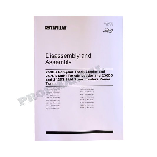 Caterpillar 259D3 257D3 236D3 242D3 Loader PowerTrain Service Manual DisassAssem