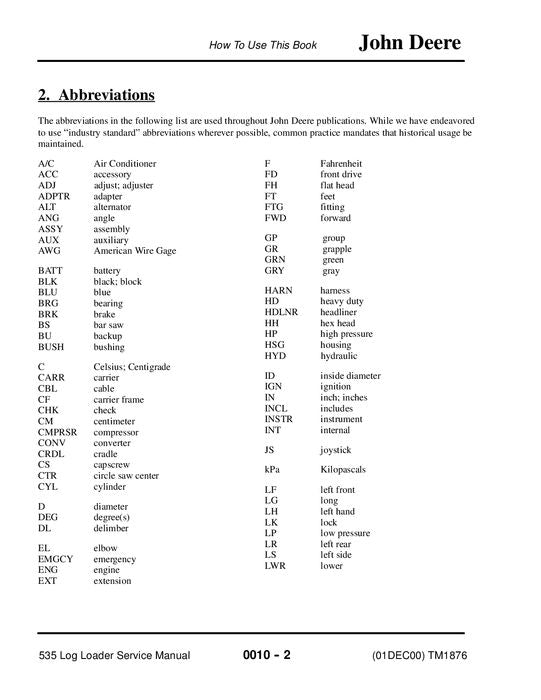 JOHN DEERE 535 KNUCKLEBOOM LOADER SERVICE REPAIR MANUAL