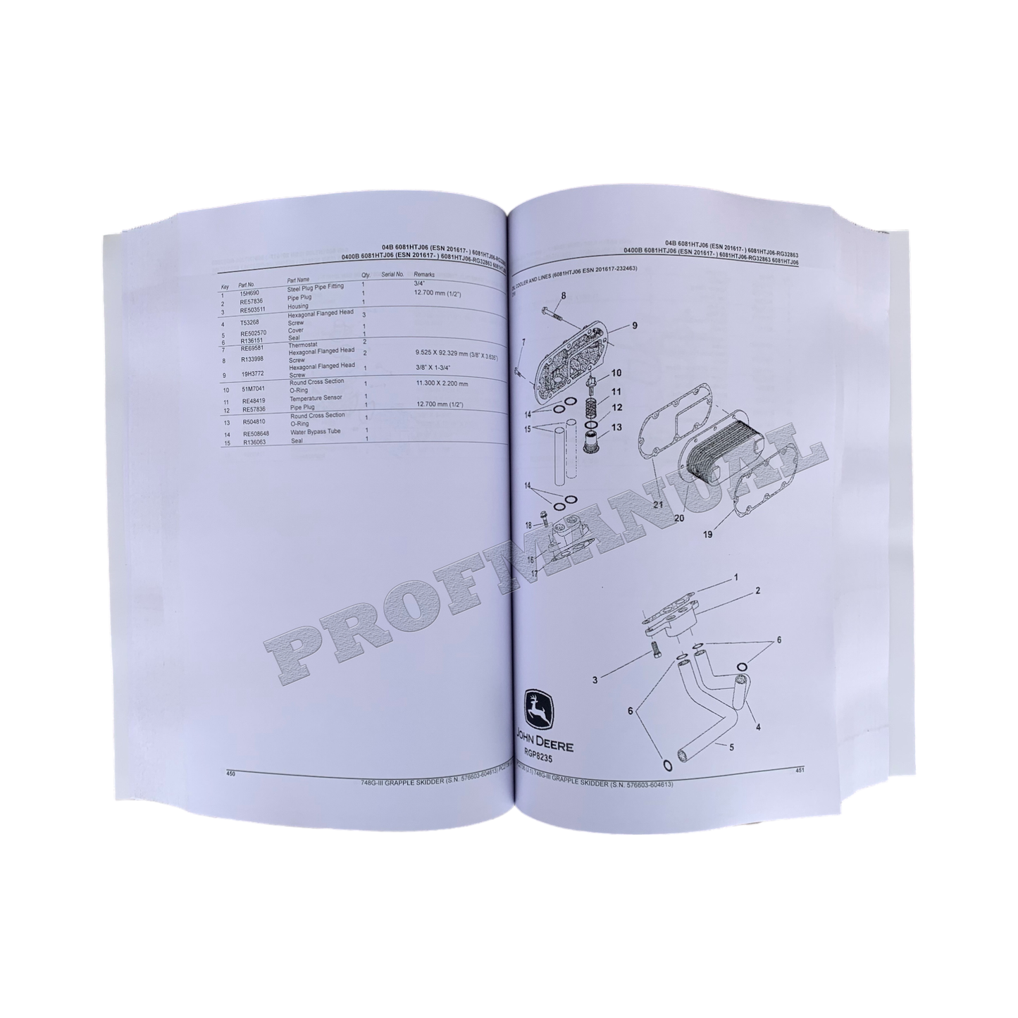 JOHN DEERE 748GIII SKIDDER PARTS CATALOG MANUAL