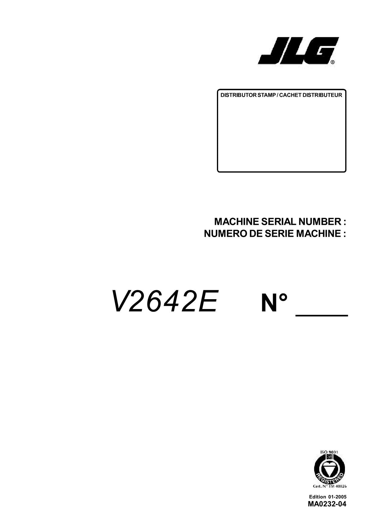 TOUCAN V2642E Vertical Lift Parts Catalog Manual Multi language