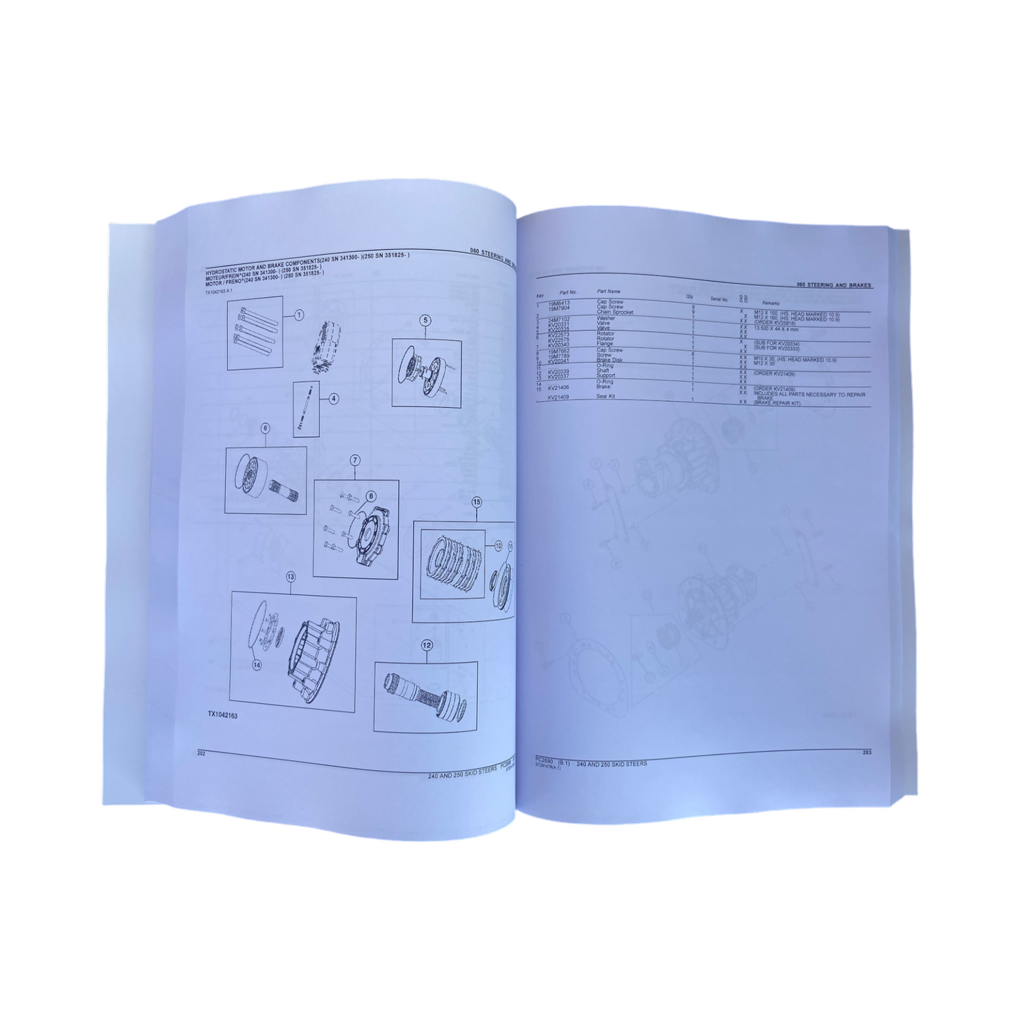 JOHN DEERE 240 250 KOMPAKTLADER ERSATZTEILKATALOGHANDBUCH