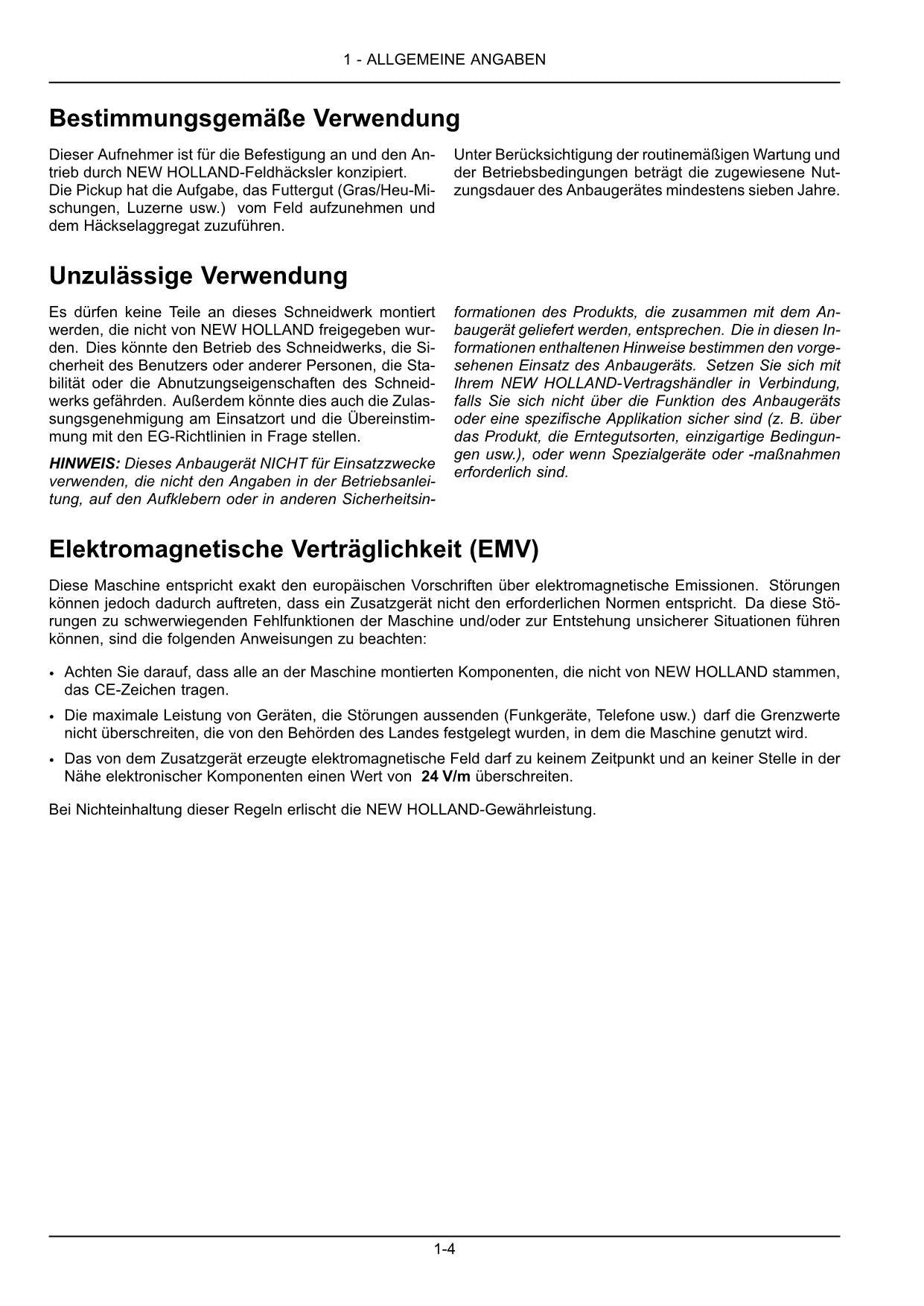 New Holland UltraFeed 3.0 3.5 4.0 Schneidwerk Betriebsanleitung