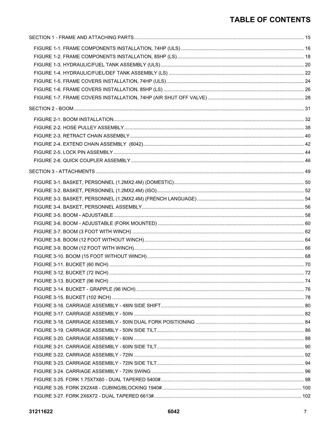 SKYTRAK 6042 Telehandler Parts Catalog Manual 31211622